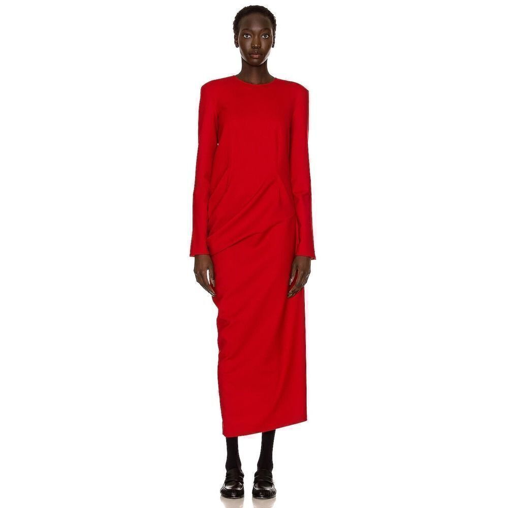 THE ROW Lucienne Wool Dress in Red US8 - Picture 3 of 12